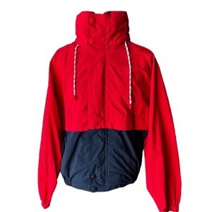 Vintage Nautica - Red Navy Color Block US2 Hooded Sailing Windbreaker (Men’s M)